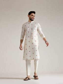 KISAH - Mens Blended Off White Kurta