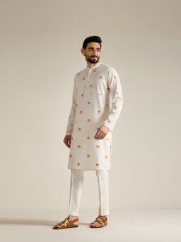 KISAH - Mens Blended Off White Kurta