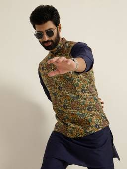 KISAH - Mens Cotton Multi-Color Nehru Jacket