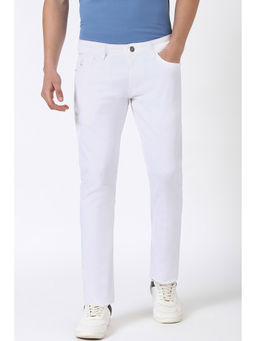 Peter England - Men White Dark Wash Skinny Fit Jeans