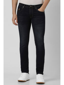 Peter England - Men Black Light Wash Skinny Fit Jeans