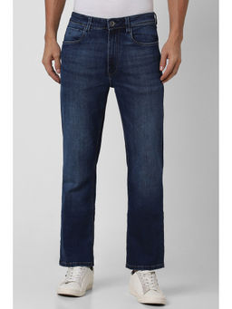 Van Heusen - Men Navy Mid Wash Super Slim Fit Jeans