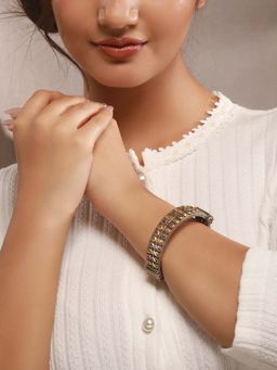 Saraf RS Jewellery - Silver Oxidised Dual Toned Filigree Openable Kada ()