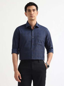 Arrow - Blue Self Design Regular Fit Shirt