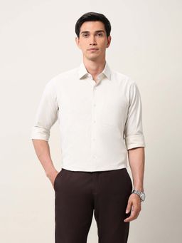 Arrow - Beige Self Design Regular Fit Shirt