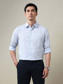 Arrow - Blue Self Design Tailored Fit Shirt