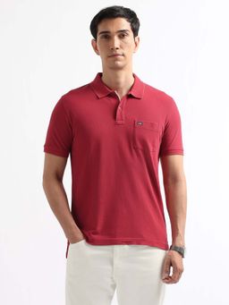 Arrow Sports - Red Solid Regular Fit Polo T-Shirt