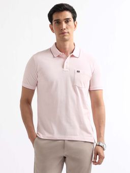 Arrow Sports - Pink Solid Regular Fit Polo T-Shirt