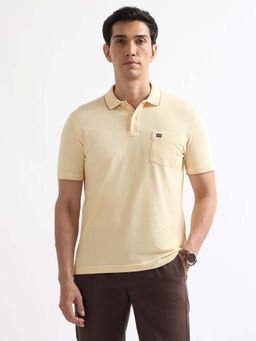 Arrow Sports - Yellow Solid Regular Fit Polo T-Shirt