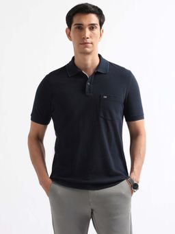 Arrow Sports - Blue Solid Regular Fit Polo T-Shirt