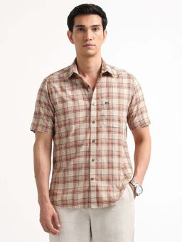 Arrow Sports - Orange Checks Regular Fit Shirt