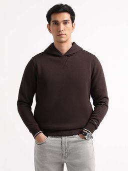 Arrow Sports - Brown Solid Regular Fit Hoodie