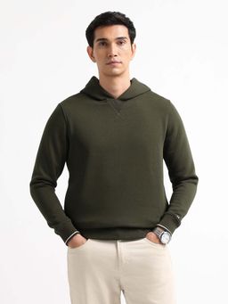 Arrow Sports - Green Solid Regular Fit Hoodie