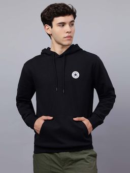 Converse - Black Solid Relaxed Fit Hoodie