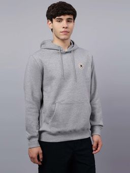 Converse - Grey Solid Relaxed Fit Hoodie