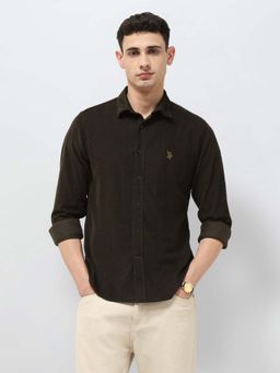 U.S. Polo Assn. Denim Co. - Brown Solid Regular Fit Shirt