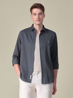 U.S. Polo Assn. Denim Co. - Grey Textured Regular Fit Shirt