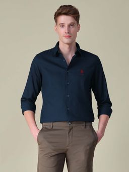 U.S. Polo Assn. Denim Co. - Blue Textured Regular Fit Shirt