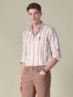 U.S. Polo Assn. Denim Co. - Brown Stripes Regular Fit Shirt