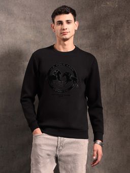 U.S. Polo Assn. Denim Co. - Black Printed Regular Fit Sweatshirt