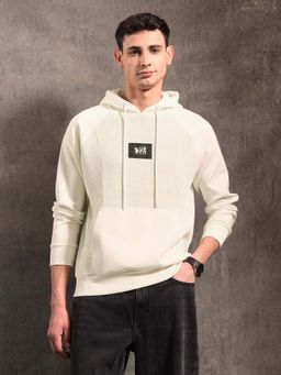 U.S. Polo Assn. Denim Co. - White Textured Regular Fit Hoodie