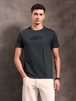 U.S. Polo Assn. Denim Co. - Grey Solid Regular Fit T-Shirt