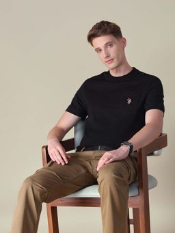U.S. Polo Assn. Denim Co. - Black Solid Slim Fit T-Shirt