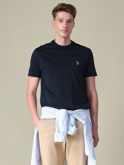 U.S. Polo Assn. Denim Co. - Blue Solid Slim Fit T-Shirt