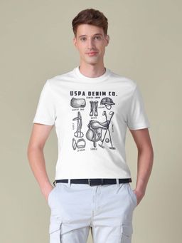 U.S. Polo Assn. Denim Co. - White Printed Slim Fit T-Shirt