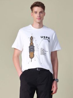 U.S. Polo Assn. Denim Co. - White Printed Relaxed Fit T-Shirt