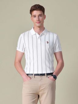 U.S. Polo Assn. Denim Co. - White Stripes Slim Fit Polo T-Shirt