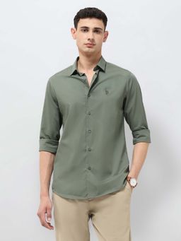 U.S. POLO ASSN. - Green Solid Tailored Fit Shirt