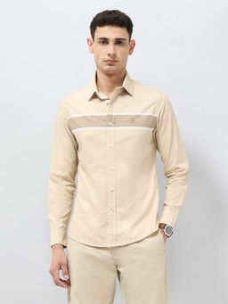 U.S. POLO ASSN. - Beige Stripes Regular Fit Shirt