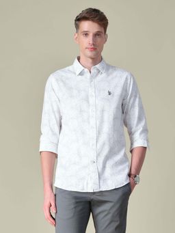 U.S. POLO ASSN. - White Floral Regular Fit Shirt