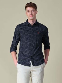 U.S. POLO ASSN. - Black Printed Tailored Fit Shirt