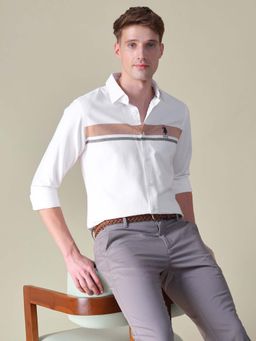 U.S. POLO ASSN. - White Stripes Tailored Fit Shirt