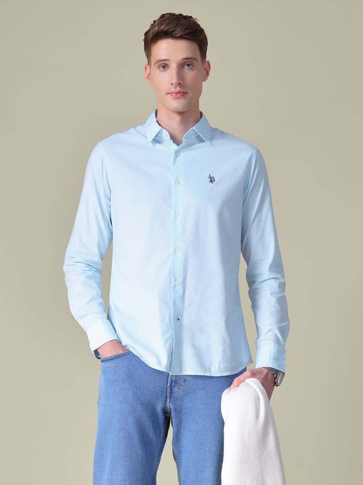 U.S. POLO ASSN. Blue Checks Tailored Fit Shirt
