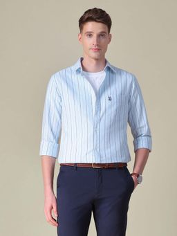 U.S. POLO ASSN. - Blue Stripes Tailored Fit Shirt