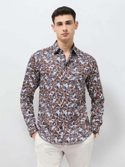 U.S. POLO ASSN. - Brown Printed Tailored Fit Shirt