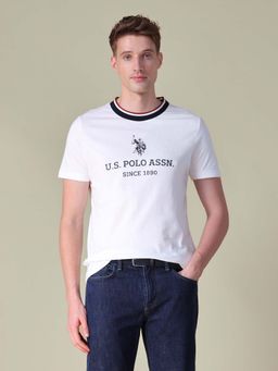 U.S. POLO ASSN. - White Printed Slim Fit T-Shirt
