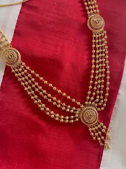 Digital Dress Room - Women Gold Plated Layer Design Round Pendant Long Necklace