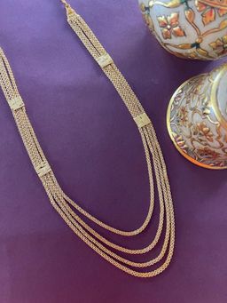 Digital Dress Room - Women Gold Plated 3 Layers Simple Chain Design Necklace