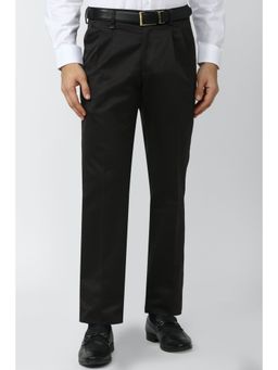 Van Heusen - Men Black Solid Regular Fit Trouser
