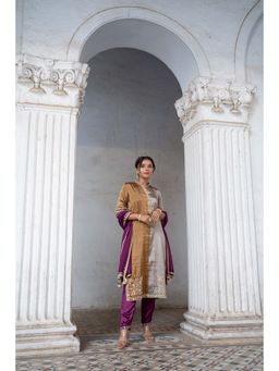 SHEELA SUTHAR - Purple Kurta with Pant and Dupatta (Set of 3)