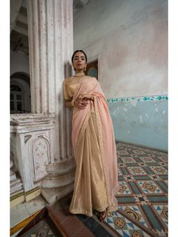 SHEELA SUTHAR - Gold Saree with Stitched Blouse