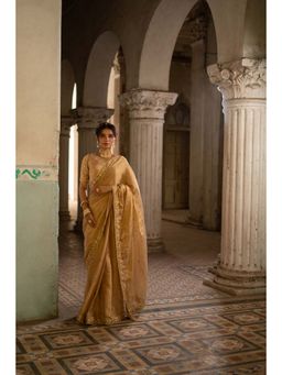 SHEELA SUTHAR - Gold Tissue Saree with Stitched Blouse