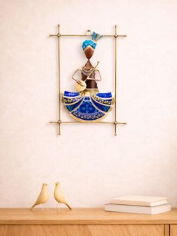 Golden Peacock - Gold-Toned & Blue Handcrafted Musician Frame