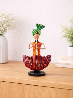 Golden Peacock - Multicolor Handcrafted & Hand painted Turban Musicians Showpieces