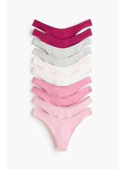 H&M - Women Pink 10-Pack Cotton Thong Briefs