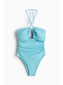 H&M - Women Turquoise Padded-Cup Cut-Out Swimsuit
